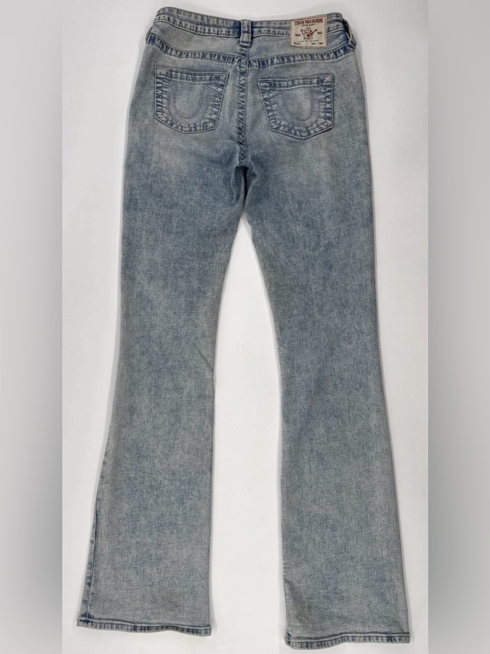 True Religion Becca Womens Jeans 29 Denim Bootcut Mid Stetch Light Distressed